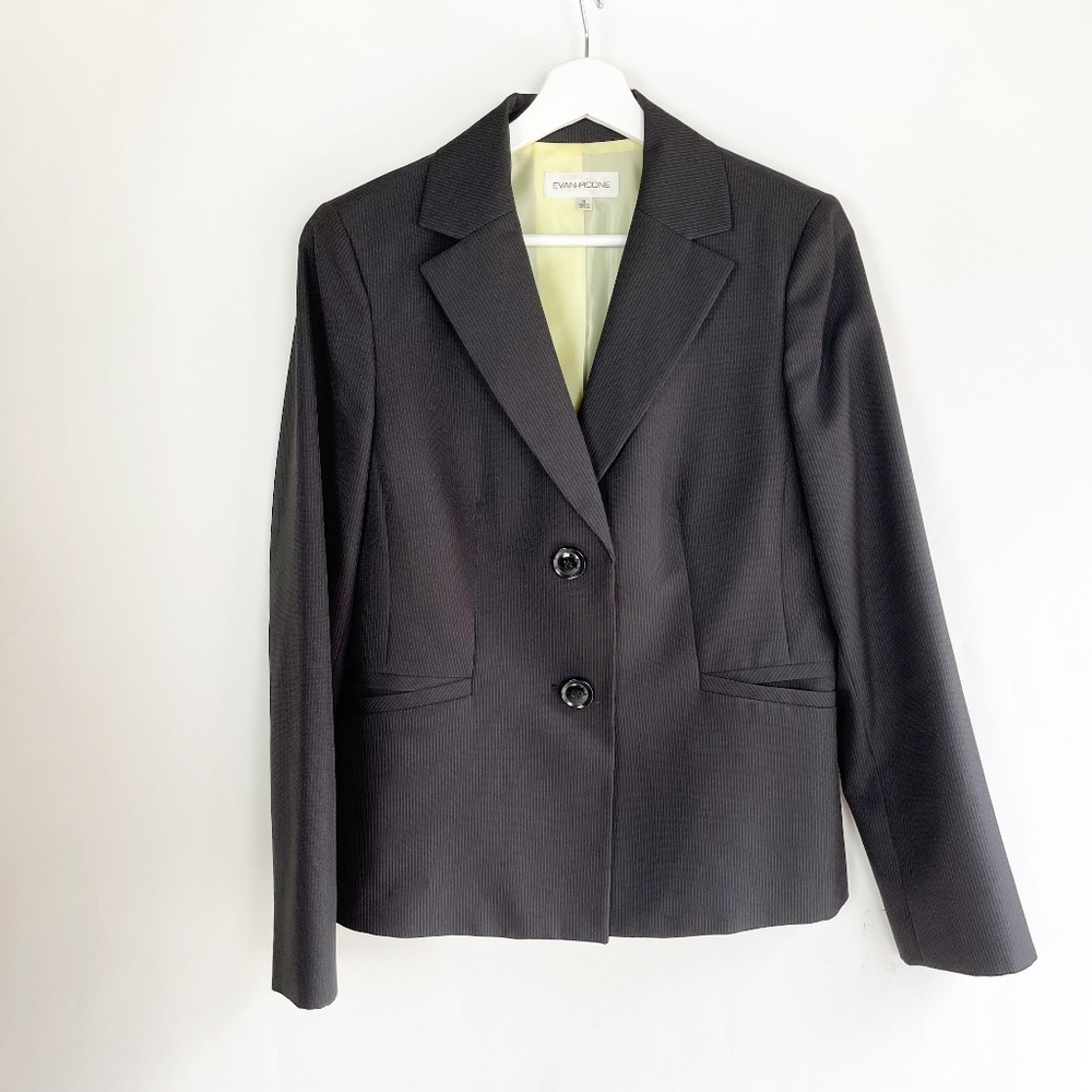 Evan Picone Womens Size 10 Blazer Black Yellow